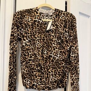 LOFT Leopard Print Button Down Shirt
